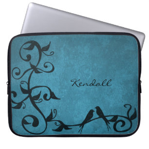 Blauwe laptophoes speciaal voor vogels laptop sleeve