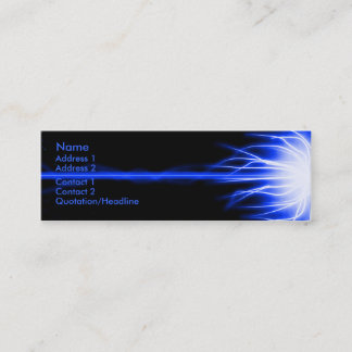 Blauwe laserstraal mini visitekaartje