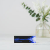 Blauwe laserstraal mini visitekaartje (Staand voorkant)