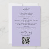 Blauwe Lavendel Bloemen Alles In 1 QR Code Bruilof Kaart (Achterkant)