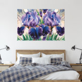 *~* Blauwe Lavendel IRIS Irissen Bloemen TV2 Canvas Afdruk (Insitu (Slaapkamer))