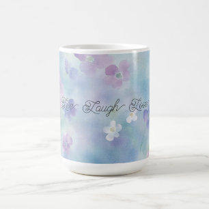 Blauwe Lavendel Witte Paarse Bloemen Koffiemok