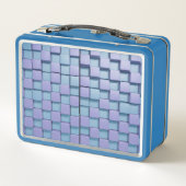 Blauwe lavendelvierkanten lunchbox (Achterkant)