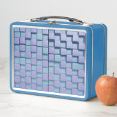Blauwe lavendelvierkanten lunchbox (In situ)