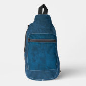 Blauwe lederen textuur sling bag (Voorkant)