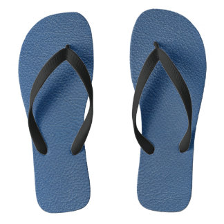 blauwe lederstijl teenslippers