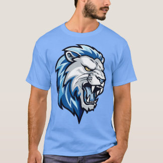 Blauwe leeuwenkop t-shirt