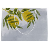 Blauwe legant botanische emon groot cadeauzakje (Achterkant)