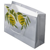 Blauwe legant botanische emon groot cadeauzakje (Voorkant Gekanteld)