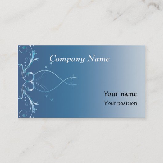 Blauwe legante Visitekaartjes (Voorkant)