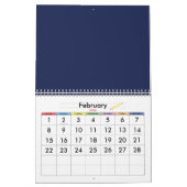 Blauwe lege kalender met feestdagen 2025 (Feb 2026)