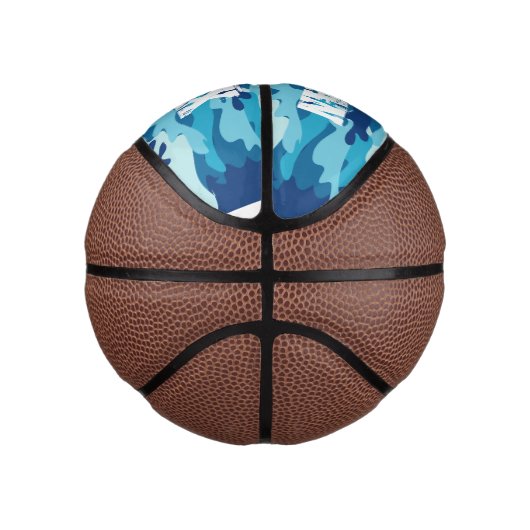 Blauwe legercamouflage, aangepaste naam mini baske basketbal (Rechts)
