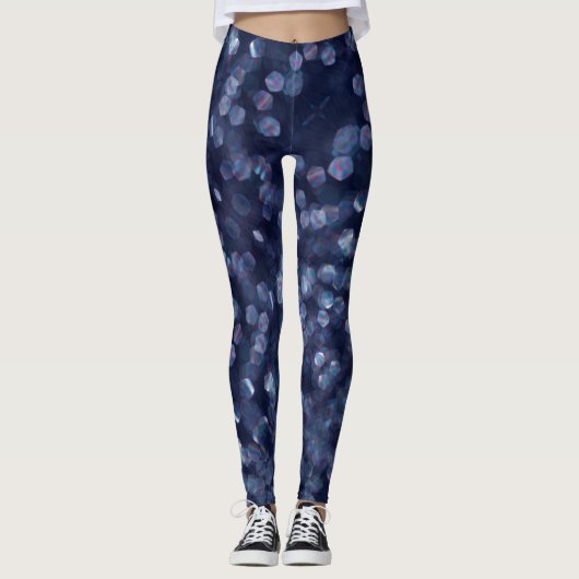 Blauwe Leggings met ruitlichten (Voorkant)