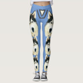  blauwe Leggings van Siberië Husky (Voorkant)