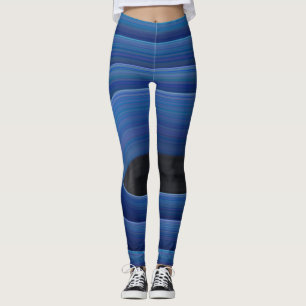 Blauwe Leggings voor alles-over-afdrukken