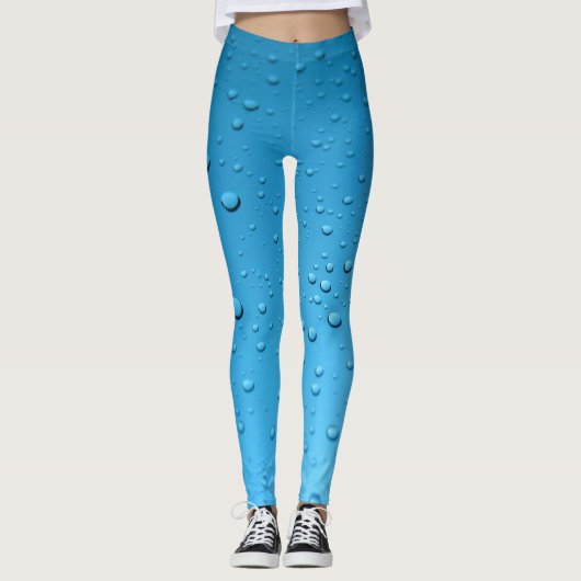 Blauwe Leggings Waterdruppels Yoga Pants (Voorkant)