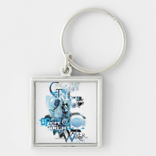 Blauwe leng Grafisch 1 Sleutelhanger (Voorkant)