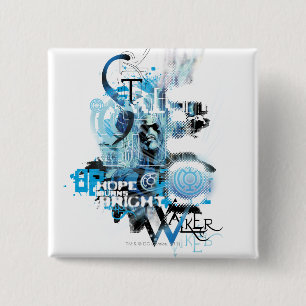 Blauwe leng Grafisch 1 Vierkante Button 5,1 Cm