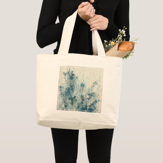Blauwe lente grote tote bag (Voorkant (product))