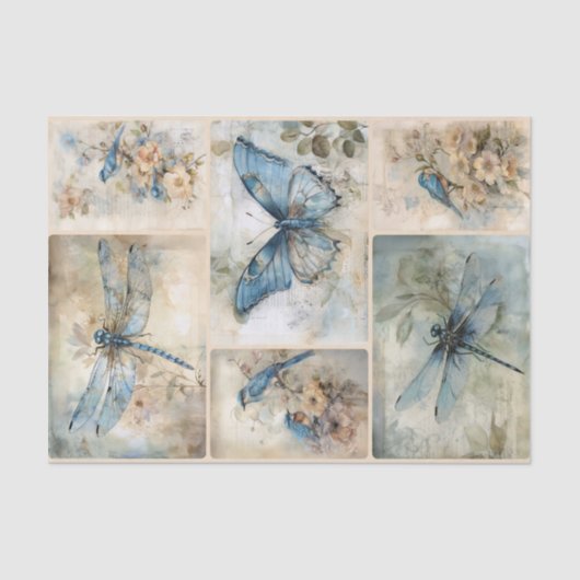 Blauwe lente tissuepapier (Voorkant)