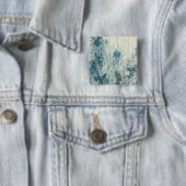 Blauwe lente vierkante button 5,1 cm (In situ)