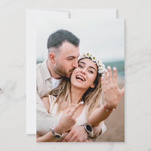 Blauwe lentebloem Sla de uitnodiging van de Datumf (Achterkant)