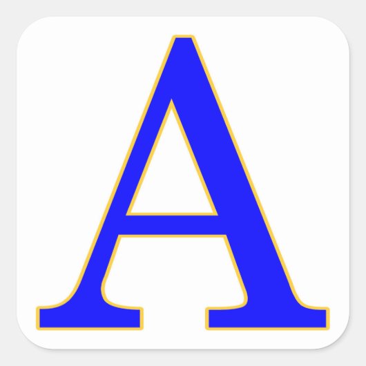 Blauwe letter A Sticker (Voorkant)