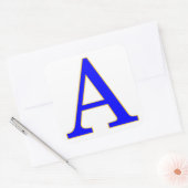 Blauwe letter A Sticker (Envelop)