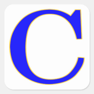 Blauwe letter C Sticker