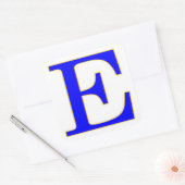 Blauwe letter E Sticker (Envelop)