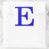 Blauwe letter E Sticker (Tas)