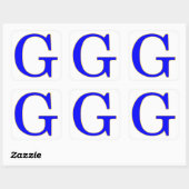 Blauwe letter G Sticker (Vel)