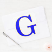 Blauwe letter G Sticker (Envelop)