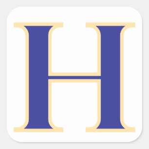 Blauwe Letter H Sticker