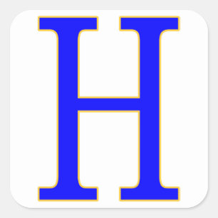 Blauwe letter H Sticker