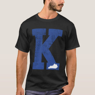 Blauwe letter K Kentucky T-shirt