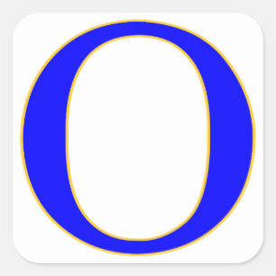 Blauwe letter O Sticker