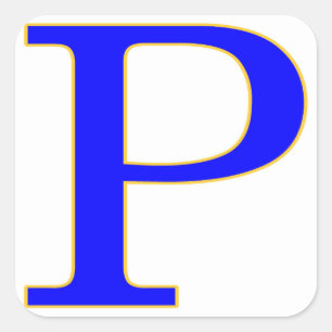 Blauwe letter P-Sticker Vierkante Sticker