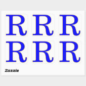 Blauwe letter R Sticker (Vel)