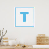 Blauwe letter T Poster (Keuken)