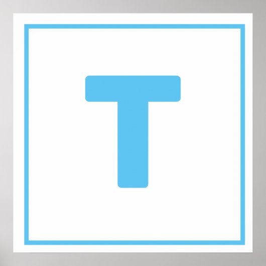 Blauwe letter T Poster (Voorkant)