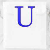 Blauwe letter U Sticker (Tas)