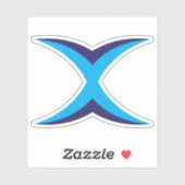Blauwe Letter X Monogram Sticker (Vel)