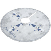 Blauwe Leuke Sneeuwman Boom Rok Kerstboom Rok (Gekanteld)