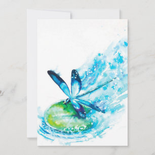Blauwe Libel Landingscanvasprint prachtig canvas Feestdagenkaart
