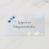 Blauwe libel minimalistisch classy witte opaal visitekaartje (Achterkant)