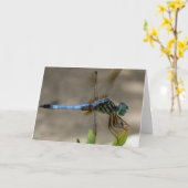 Blauwe Libel Notecard Kaart (Gele Bloem)