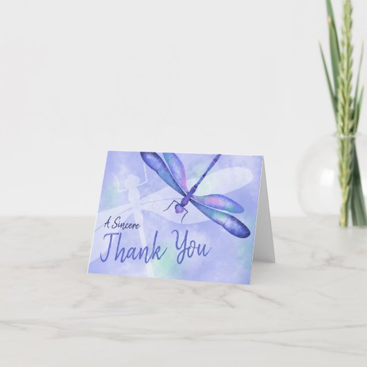 Blauwe Libel Thank You Kaart (Voorkant)