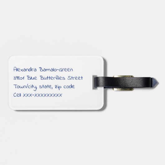 blauwe libellen - bagagelabel (Achterkant horizontaal)