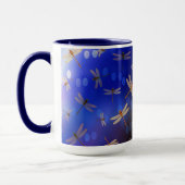 Blauwe libellen Patroon, koffie-Mok Mok (Links)